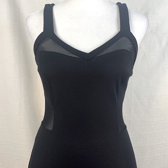 Express Black Bodycon Dress with Mesh Cut Outs - Picture 4 of 14